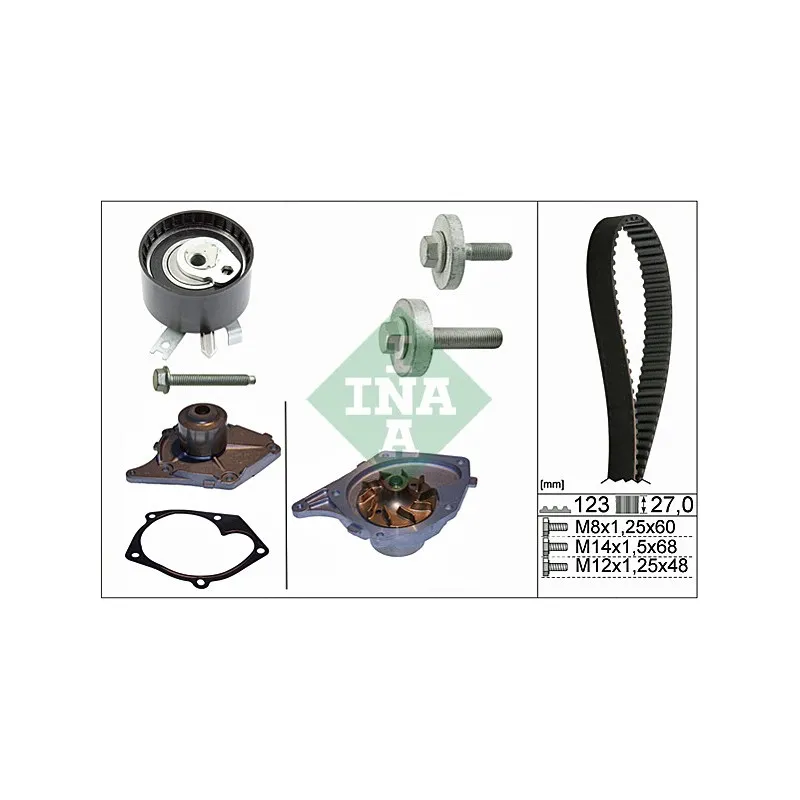 Pompe à eau + kit de courroie de distribution INA 530 0197 30