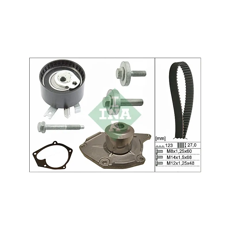 Pompe à eau + kit de courroie de distribution INA 530 0197 31