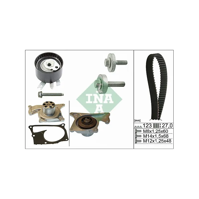 Pompe à eau + kit de courroie de distribution INA 530 0197 32