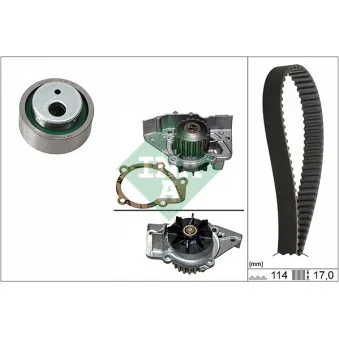 Pompe à eau + kit de courroie de distribution INA 530 0258 31