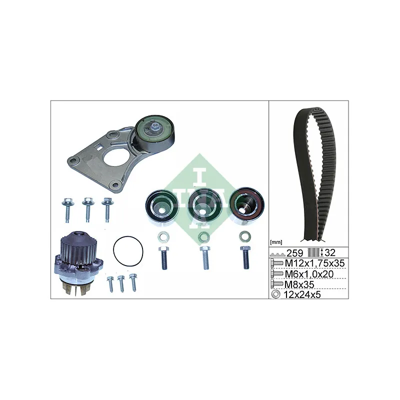 Pompe à eau + kit de courroie de distribution INA 530 0259 31
