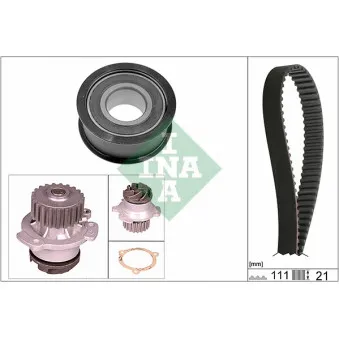 Pompe à eau + kit de courroie de distribution INA 530 0287 30