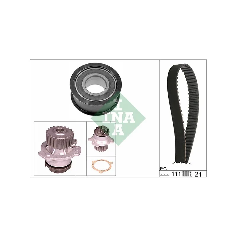 Pompe à eau + kit de courroie de distribution INA 530 0287 30