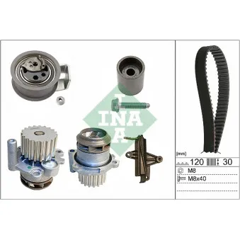 Pompe à eau + kit de courroie de distribution INA 530 0340 30