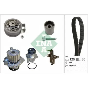 Pompe à eau + kit de courroie de distribution INA 530 0340 31