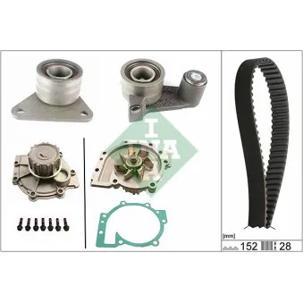 Pompe à eau + kit de courroie de distribution INA 530 0349 30