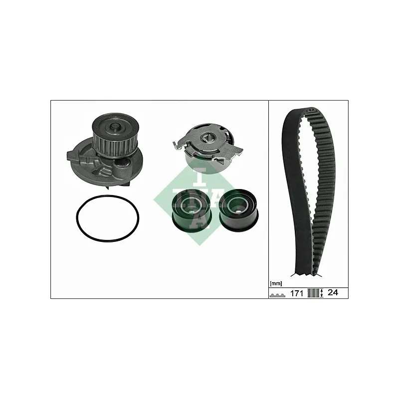 Pompe à eau + kit de courroie de distribution INA 530 0358 31