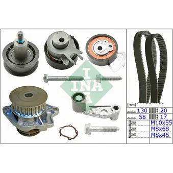 Pompe à eau + kit de courroie de distribution INA 530 0360 30