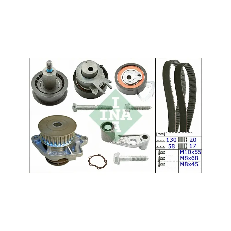 Pompe à eau + kit de courroie de distribution INA 530 0360 30
