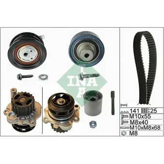 Pompe à eau + kit de courroie de distribution INA 530 0361 31