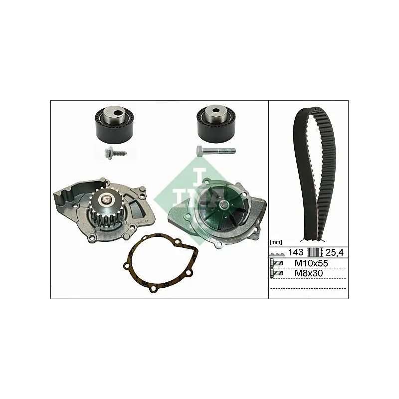 Pompe à eau + kit de courroie de distribution INA 530 0368 30