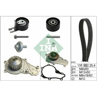 Pompe à eau + kit de courroie de distribution INA 530 0369 30