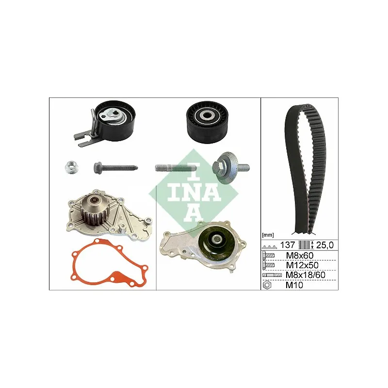 Pompe à eau + kit de courroie de distribution INA 530 0375 30