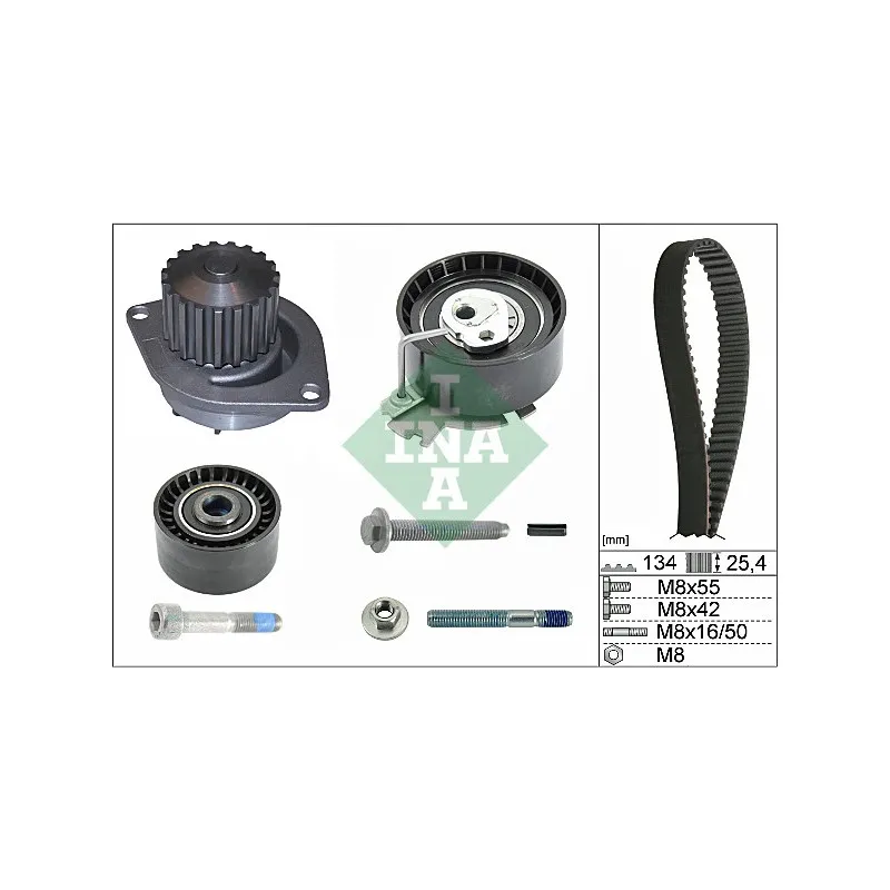 Pompe à eau + kit de courroie de distribution INA 530 0379 30