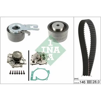 Pompe à eau + kit de courroie de distribution INA 530 0421 30