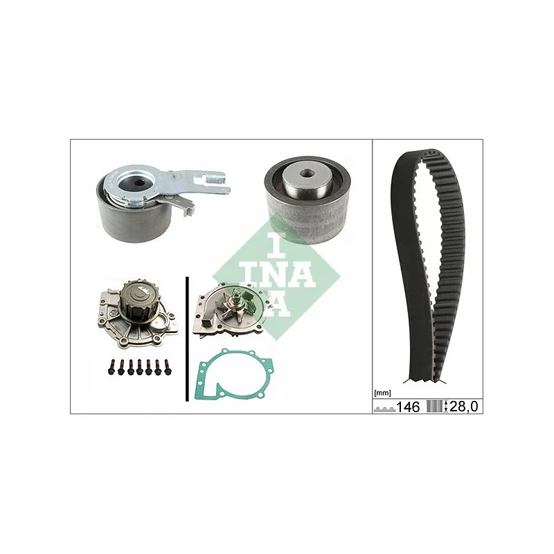 Pompe à eau + kit de courroie de distribution INA 530 0421 30
