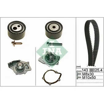Pompe à eau + kit de courroie de distribution INA 530 0447 30