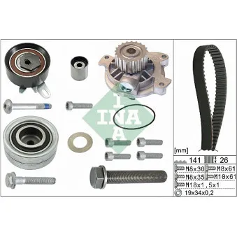Pompe à eau + kit de courroie de distribution INA 530 0482 30