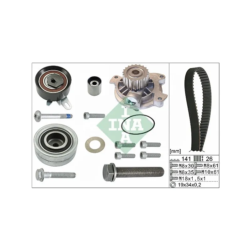 Pompe à eau + kit de courroie de distribution INA 530 0482 30