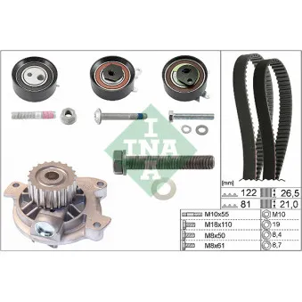 Pompe à eau + kit de courroie de distribution INA 530 0483 30