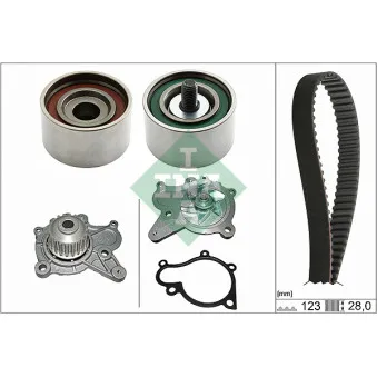 Pompe à eau + kit de courroie de distribution INA 530 0502 31