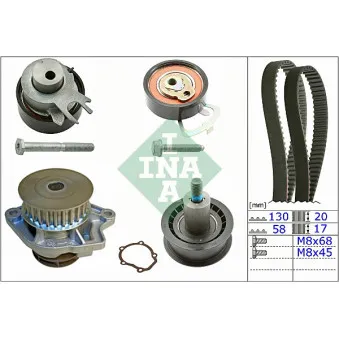 Pompe à eau + kit de courroie de distribution INA 530 0538 30