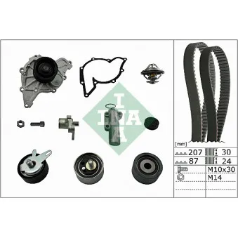 Pompe à eau + kit de courroie de distribution INA 530 0539 30