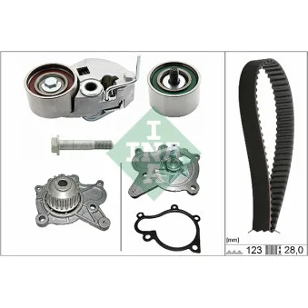 Pompe à eau + kit de courroie de distribution INA 530 0542 30