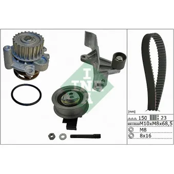 Pompe à eau + kit de courroie de distribution INA 530 0546 30