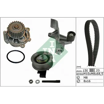Pompe à eau + kit de courroie de distribution INA 530 0546 31