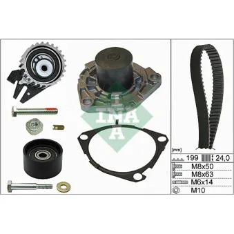 Pompe à eau + kit de courroie de distribution INA 530 0562 30