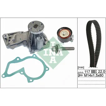Pompe à eau + kit de courroie de distribution INA 530 0605 30