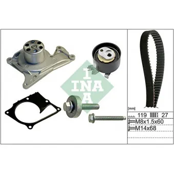 Pompe à eau + kit de courroie de distribution INA 530 0607 30