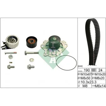 Pompe à eau + kit de courroie de distribution INA