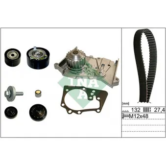 Pompe à eau + kit de courroie de distribution INA 530 0639 30