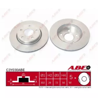 Jeu de 2 disques de frein avant ABE