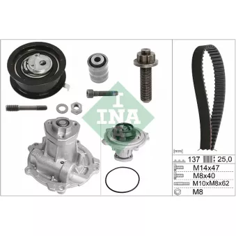 Pompe à eau + kit de courroie de distribution INA 530 0377 31