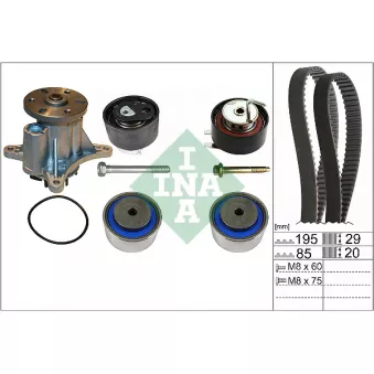 Pompe à eau + kit de courroie de distribution INA 530 0764 30