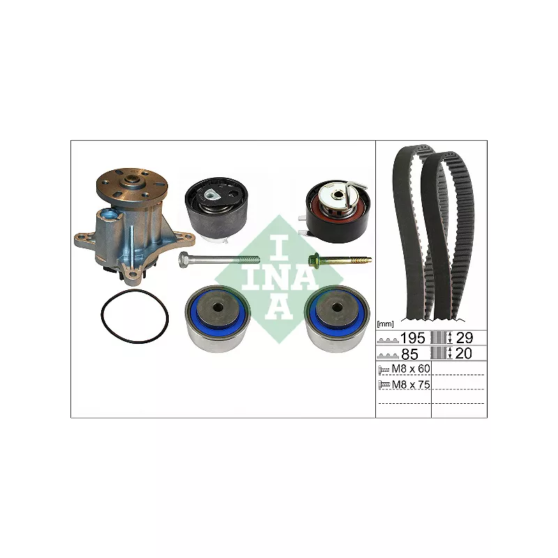 Pompe à eau + kit de courroie de distribution INA 530 0764 30
