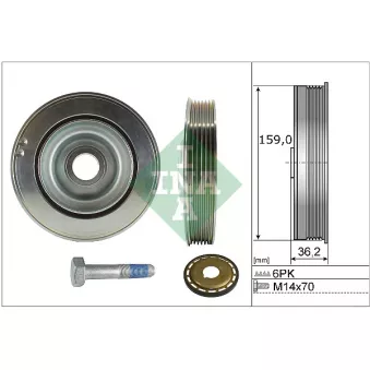 Kit de poulies, vilebrequin INA 544 0173 21