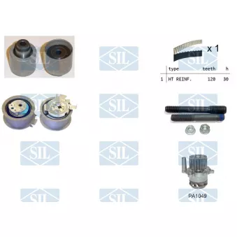 Pompe à eau + kit de courroie de distribution Saleri SIL K1PA1049