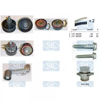Pompe à eau + kit de courroie de distribution Saleri SIL K1PA1060