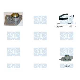 Pompe à eau + kit de courroie de distribution Saleri SIL K1PA1132