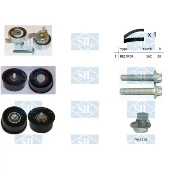 Pompe à eau + kit de courroie de distribution Saleri SIL K1PA1216