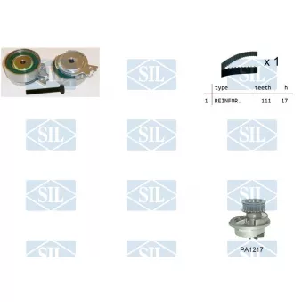 Pompe à eau + kit de courroie de distribution Saleri SIL K1PA1217