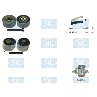 Pompe à eau + kit de courroie de distribution Saleri SIL K1PA1259