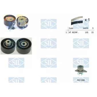 Pompe à eau + kit de courroie de distribution Saleri SIL K1PA1266