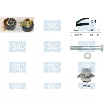 Pompe à eau + kit de courroie de distribution Saleri SIL K1PA941