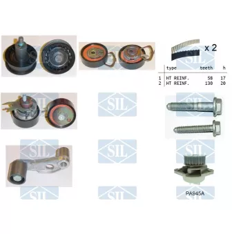 Pompe à eau + kit de courroie de distribution Saleri SIL K1PA945A