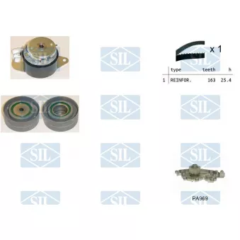 Pompe à eau + kit de courroie de distribution Saleri SIL K1PA969